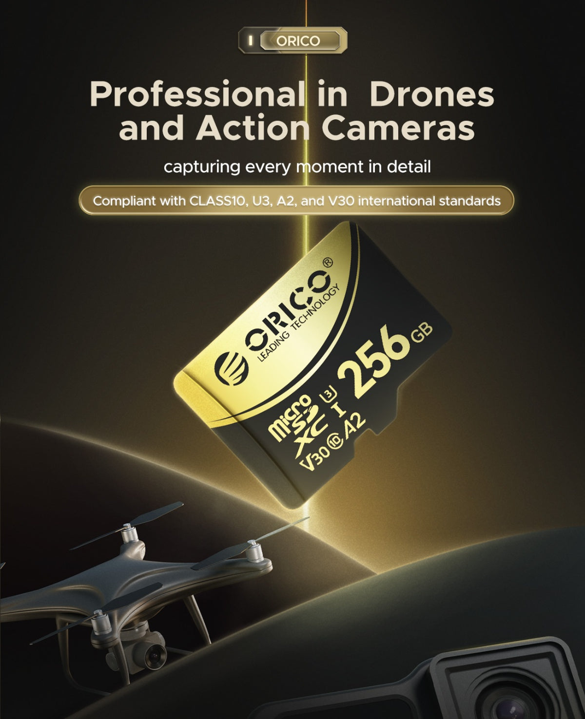 ORICO V3 256GB U3 V30 A2 microSDXC card official feature image