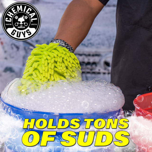 Chemical Guys Chenille Wash Mitt in use