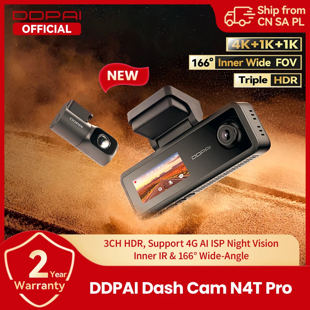 DDPAI N4T Pro 3-channel dash cam