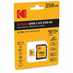 KODAK 256GB UHS-I U3 V30 microSDXC card with adapter